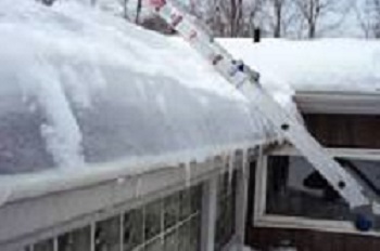 ice on the attic roof